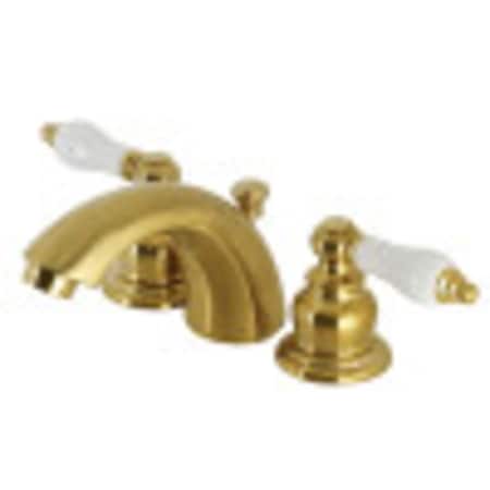 Kingston Brass KB957PLSB Mini-Widespread Bathroom Faucet with Retail Pop-Up, Brushed Brass KB957PLSB